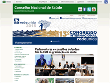 Tablet Screenshot of conselho.saude.gov.br